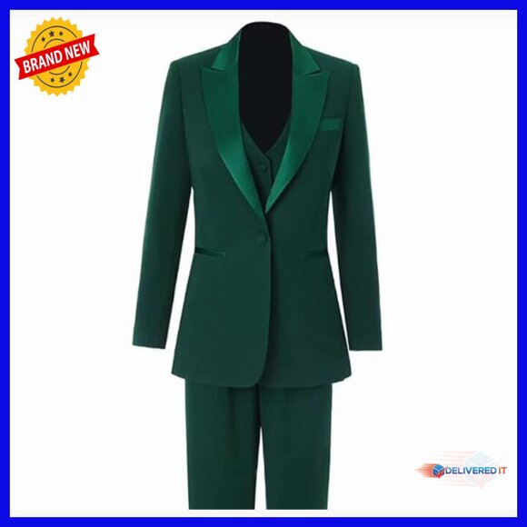 Women's 3-Piece Suit Set Blazer Pants Vest Business Professional Outfit - Picture 2 of 7